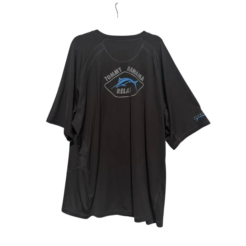 Relax Tommy Bahama UV Tech Shirt Men's 2XLT Black Short Sleeve UPF30